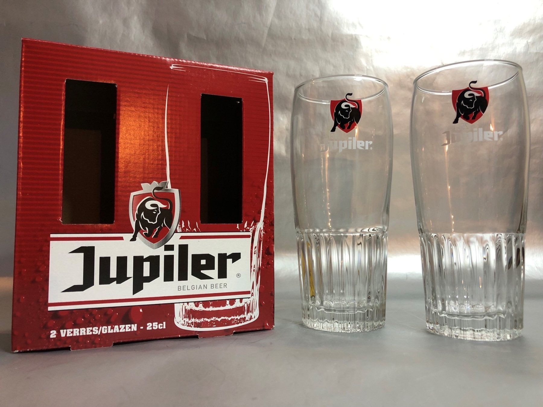 Jupiler beer glass duo pack